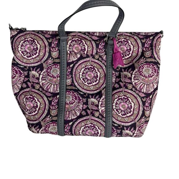 Vera Bradley Purple Gray Mandala Nylon Tote Large - Picture 4 of 6